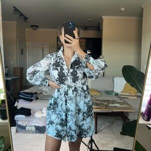 Anthropologie Lavinia Embroidered Shirtdress